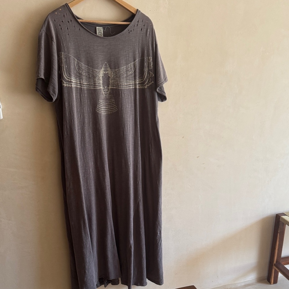 Magnolia Pearl Charcoal Maxi Dress with Bird Design